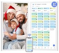 Digital Calendar Chore-Chart for-Family-Meal Planner - 27 inch Touchscreen Interactive Display Smart Calendar for Family To Do List, Dual-WiFi, Auto-Sync Google iCloud Outlook Calendars, Wall Mounted