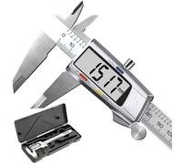 Monzana Digital Caliper Stainless Steel with LCD Display Industrial Workshop Precise Measuring Tool Gauge Storage Box Included 150 mm / 6' 2x Batteries, Silver