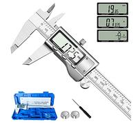 Digital Caliper Measuring Tool, Stainless Steel Vernier Caliper Digital Micrometer with Large LCD Screen, Easy Switch from Inch Metric Fraction, 6 Inch Caliper Tool for DIY/Household