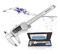 Digital Caliper Micrometer Measuring Tool - 6 inch Stainless Steel Electronic Vernier Calipers, IP54 Waterproof Accurate Gauge with LCD Screen Inch Fractions Millimeter Conversion by TENGYES