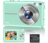 Digital Camera 1080P, 44MP FHD Compact Digital Camera, 16X Digital Zoom Portable Photo Camera with 2.4" LCD Screen, 1 Battery, Vlogging Camera for Kids, Beginners, Teens, Students-Green (No SD Card)