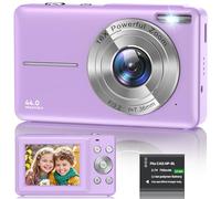Digital Camera 1080P, 44MP FHD Compact Digital Camera, 16X Digital Zoom Portable Photo Camera with 2.4" LCD Screen, 1 Battery, Vlogging Camera for Kids, Beginners, Teens, Students-Purple (No SD Card)