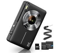 Digital Camera 1080P 44MP Photo Camera FHD Camera with 32G Card 16X Digital Zoom Digital Camera with Battery Portable Simple Digital Camera for Children Students Teenagers Beginners Seniors (Black)