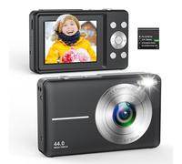 Digital Camera 1080P 44MP Photo Camera with 16X Digital Zoom Portable Compact Camera Vlogging Digital Camera for Children Teenagers Beginners Black