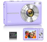 Digital Camera 1080P 44MP Vlogging Camera for Kids Teens, FHD Compact Portable Photo Camera with 2.4" Screen 16X Zoom, Anti-shake Mini Camera for Beginners Students Boys Girls-Purple