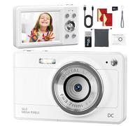 Digital Camera 1080P | 56MP FHD Compact Digital Camera, 16X Digital Zoom Portable Photo Camera w/ 2.4" LCD Screen, 2 Battery & SD Card, Vlogging Camera for Kids, Beginners, Teens, Students