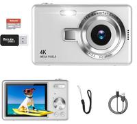 Digital Camera - 1080P FHD 44MP with 2.4" LCD Screen Compact Portable Vlogging Photo Camera with 32gb SD Card 16X Digital Zoom for Kids Teen Students Beginner