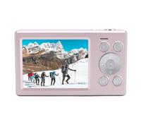 Digital Camera 1080P FHD 44MP with 2.8 Inch + 1.4 Inch Dual Screen,16X Digital Zoom, Auto-focus Compact Portable Vlogging Camera for Kids Teen Students Beginner (Light Red)