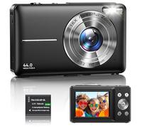Digital Camera 1080P FHD Compact Digital Camera 44MP Portable Mini Small Photo Camera with 2.4" LCD Screen, 16X Digital Zoom and 1 Battery Vlogging Camera for Kids, Girls, Boys-Black