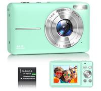 Digital Camera 1080P FHD Compact Digital Camera 44MP Portable Mini Small Photo Camera with 2.4" LCD Screen, 16X Digital Zoom and 1 Battery Vlogging Camera for Kids, Girls, Boys-Pink (No SD Card)