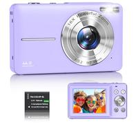 Digital Camera 1080P FHD Compact Digital Camera 44MP Portable Mini Small Photo Camera with 2.4" LCD Screen, 16X Digital Zoom and 1 Battery Vlogging Camera for Kids, Girls, Boys-Purple