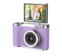 Digital Camera, 1080P HD 48MP Digital Point & Shoot Camera with 2.4 Inch HD Flip Screen, Built in LED Fill Light, 8X Digital Zoom, for Teens Students (Violet)