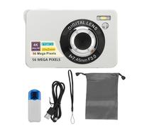 Digital Camera 2.7in 4K 56MP HD Zoom Autofocus Pictures Portable Vlogging Compact Travel Camera for Girls Boys Teenagers (Silver)