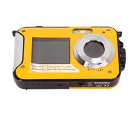 Digital Camera 2.7K 48MP Dual Screens Front Rear Zoom for Outdoor Activities (Yellow)