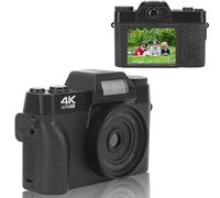 Digital Camera - 3-In-1 Fill Light Vlogging Camera with Microphone, Timed Shooting Photo Camera 48MP/4K HD/16x Digital Zoom/1500mAh