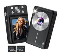 Digital Camera 44MP 1080P FHD Compact Digital Camera with 16X Digital Zoom, 2.4" IPS Screen, Anti-Shake for Teenagers Kids Beginner BLACK