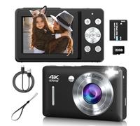 Digital Camera, 44MP Compact Camera, FHD 1080P Point and Shoot Digital Cameras with 16X Zoom, Face Detect, Smile Capture, Anti Shake, for Boys Girls Teens Gifts(Black)