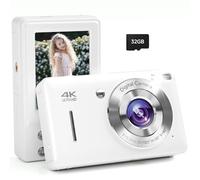 Digital Camera, 44MP FHD 1080P Camera for Kid with 16X Zoom Anti Shake, Compact Small Camera with 32GB SD Card, Digital Camera for Teens for Teens Girls Kids Adults(White)