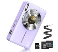 Digital Camera 44MP Photo Camera FHD 1080P Camera with 32G Card 16X Digital Zoom Digital Camera with Battery Portable Simple Digital Camera for Children Students Teenagers Beginners Seniors (Purple)