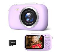 Digital Camera, 48MP 1080P Full HD Camera, 32GB TF Card, 3.0 Inch Screen, Portable Compact Camera with 16x Digital Zoom, 4K Ultra HD Video Recording (Purple)
