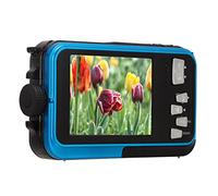 Digital Camera, 48MP 2.7K Point and Shoot Digital Camera with Front Rear Selfie Dual Screen Design, 10ft Water Proof, for Photography Travel Vlog (Blue)