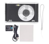 Digital Camera, 48MP 4K Ultra HD Dual Lens 16x Zoom Autofocus Anti Shake Vlogging Camera with 2.4 Inch IPS Display Screen, Compact Travel Camera for Beginner (Black)