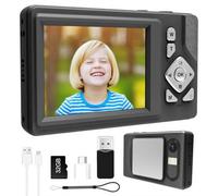 Digital Camera 48MP FHD 1080P 18X Dig Zoom Anti-Shake 7.2 cm LCD 32GB Card Vlog Camera Portable for Travel Compact Point and Shoot for Children, Teenagers, Students, Beginners (Black)