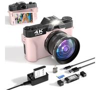 Digital Camera, 48MP Point and Shoot Digital Camera with Wifi, Wide-angle Lens, 16X Digital Zoom Portable Photo Camera with 3.0" Flip Screen, Vlogging Camera for Beginners, Teens, Students