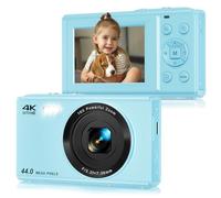 Digital Camera, 4K 44MP Autofocus Point and Shoot Camera with 16X Zoom 2.4" LCD Portable Compact Camera for Kids Teens Boys Girls Adults (Blue)