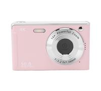 Digital Camera, 4K 50MP Auto Focus Anti Shake Digital Camera, 16X Digital Zoom Video Camera with 2.8in Screen Fill Light, Small Compact Camera for Kids Students (Pink)