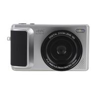 Digital Camera 4K 64MP 180° Flip Screen Multiple Beauty Filters Anti Shake Auto Focus 16x Zoom Digital Mirrorless Camera for Selfie Photo Video (Silver)