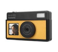 Digital Camera, 4K 64MP 18X Zoom Digital Camera with Autofocus & LED Fill Light, for Photography Students and Retro Style Enthusiasts (Yellow Black)