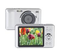 Digital Camera, 4K 64MP Compact Point and Shoot Camera with 18X Digital Zoom, Autofocus Portable Travel Vlogging Camera for Teens Adult Beginner (Silver)