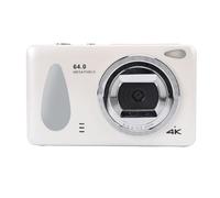 Digital Camera, 4K 64MP Digital Point and Shoot Camera with 18x Zoom, 2.8in Screen, LED Fill Light, 800mAh Battery, Compact for Travel School Vlog Wedding (White)