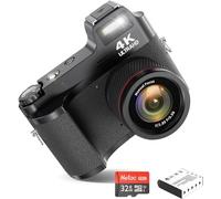 Digital Camera 4K for Photography Vlogging, 48MP Vlogging Camera with 32G Memory Card Macro &18X Digital Zoom,Compact Digital Camera with 3.0 inch Screen (Black)