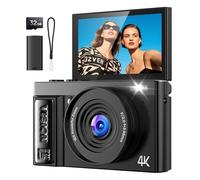 Digital Camera 4K for Photography Vlogging: 64MP Cameras for Video with Autofocus - 16X Zoom Photo Camera Gifts for Teens Ages 8-18 - 180°Flip Screen Compact Cámara - Point and Shoot Digital Cameras