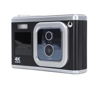 Digital Camera 4K HD Dual IPS Screen 50MP 30MP Dual Lens 16X Digital Zoom AF Built in Flash Small Camera for Teens Students (Black)
