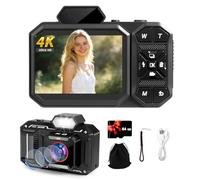 Digital Camera, 4K HD Vlogging Camera for YouTube with 64GB Card, 48MP Autofocus Compact Cameras for Photograhy, Anti-Shake/Date Stamp, Portable Point and Shoot Cam for Teens Beginners Boys Girls 2026