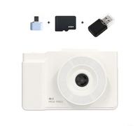 Digital Camera 4K Video, 6400W Resolution, Flip Screen, Auto Focus, Flash, Timer, Burst Mode, 16x Digital Zoom, Lightweight Design(White 32G)