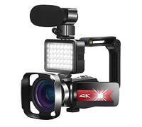 Digital Camera 4K Vlog Camcorder, 56MP Video Camera for Live Streaming, Night Vision, 16X Zoom, Includes 64G SD Card and Microphone