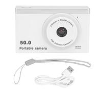 Digital Camera, 50MP 1080P Autofocus Vlogging Camera with 2.4in Screen, 8X Digital Zoom, Fill Light, Anti Shake Video Camera, Compact Small Camera for Travel (White)