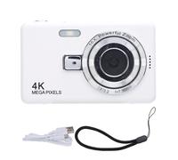 Digital Camera 50MP 4K High Definition 16X Digital Zoom 2.4 Inch IPS Screen Anti Shake Compact Selfie Camera for Beginners Teens Students Travel Vlogging (No Memory Card)