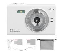 Digital Camera 50MP Mirrorless Camera with 2.88in TFT Screen Anti Shake Compact Camera for Wedding Party Travel Photography White