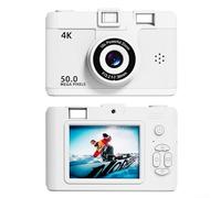 Digital Camera 50MP With 16X Zoom, 180 Degree Rotating, LCD Screen Vision Vlogging Camera For Photography And Video Recording(White)