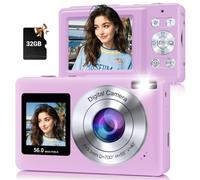 Digital Camera, 56MP 2.7K Dual-Screen Selfie Camera with 16X Zoom, 20 Filters & Anti-Shake, Portable Point and Shoot Digital Cameras with 32GB Card, Compact Travel Cameras for Beginners Teens Kids