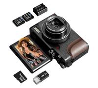 Digital Camera 56MP Cameras For Photography 4K Vlogging 180°Flip Screen Point And Shoot Takes Sharp Smooth(Black)