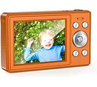 Digital Camera- 56MP FHD 1080P Camera for Kids, Point and Shoot with 16X Zoom Anti Shake, Kid Camera with Compact Portable for Kids Teens Beginners-ORANGE