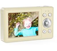Digital Camera- 56MP FHD 1080P Camera for Kids, Point and Shoot with 16X Zoom Anti Shake, Kid Camera with Compact Portable for Kids Teens Beginners-Beige