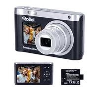 Digital Camera 64MP 4K Rollei Compactline 12X Optical Zoom Camera for Vlogging with Dual Display Portable for Beginners