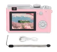 Digital Camera 64MP 4K Video 16X Zoom Rechargeable Compact Camera with Fill Light Anti Shake IPS Screen for Travel Photography Webcam ABS 2.4inch (32GB)